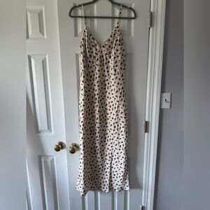 White slip dress with rose print